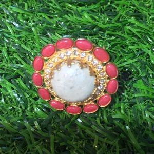 Sorrelli Statement Round Stone Gold Ring